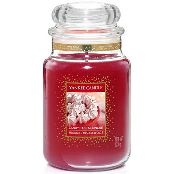 Yankee Candle Candy Cane Meringue - Snehové pusinky vonná sviečka Classic veľká sklo 623 g