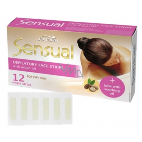 Joanna Sensual Argan Oil depilačné pásky na tvár pre suchú pleť 12 kusov