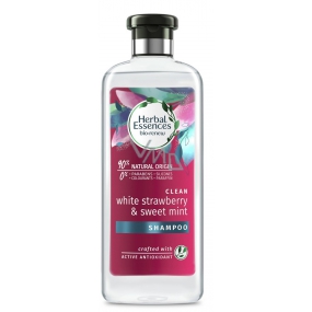 Herbal Essences Clean Strawberry & Sweet Mint Šampón s jahodami a mätou, pre lesklé a hydratované vlasy, bez parabénov 400 ml