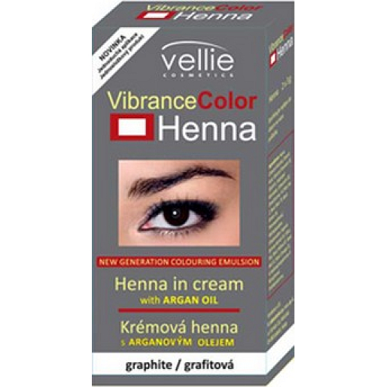 Vellie Vibrance Color Henna farba obočia a mihalnice s Hennou Grafitová 2 x 3 g