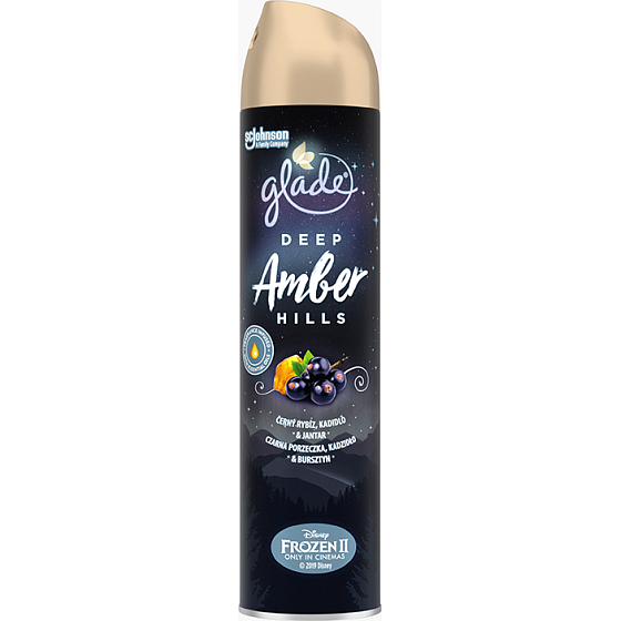 Glade Deep Amber Hills s vôňou čiernych ríbezlí, kadidla a jantáru osviežovač vzduchu sprej 300 ml