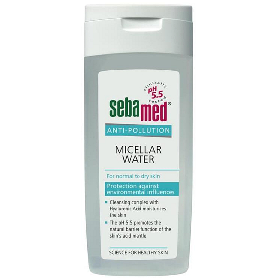 SebaMed Anti-Pollution micelárna voda pre normálnu a suchú pleť 200 ml