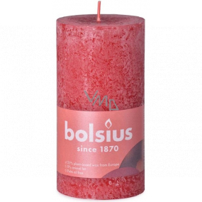Bolsius Rustic sviečka červená valec 68 x 130 mm