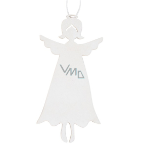 Drevený anjel na zavesenie Biely 10 cm