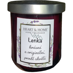 Srdce & Domov Sladká čerešňová sójová sviečka s názvom Lenka 110 g