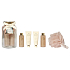 Grace Cole Vanilla sprchový gél 100 ml + pena do kúpeľa 100 ml + krém na ruky 50 ml + telový krém 50 ml + kúpeľová hubka + sklenená nádoba, kozmetická sada pre ženy