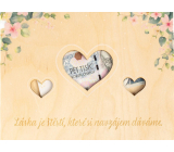 Albi Drevená svadobná pokladnička na peniaze Srdce 21,9 cm x 15,9 cm x 1 cm