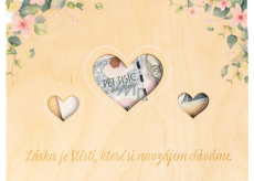 Albi Drevená svadobná pokladnička na peniaze Srdce 21,9 cm x 15,9 cm x 1 cm