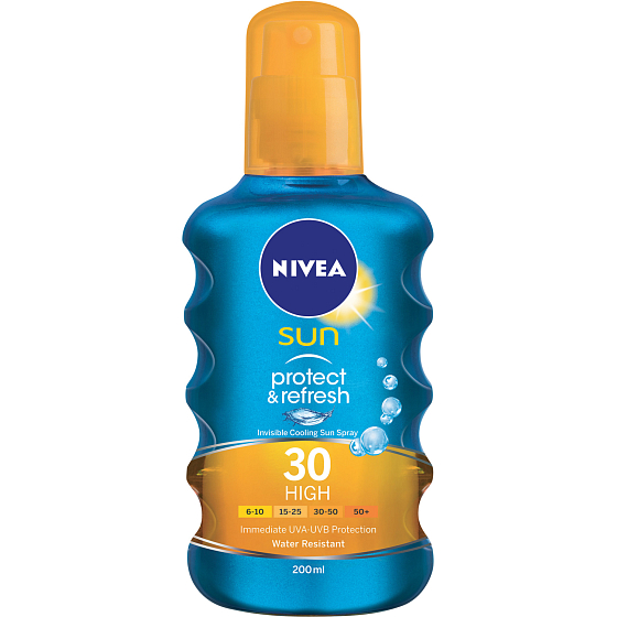 Nivea Sun Protect & refresh OF 30 neviditeľný sprej na opaľovanie, 200 ml