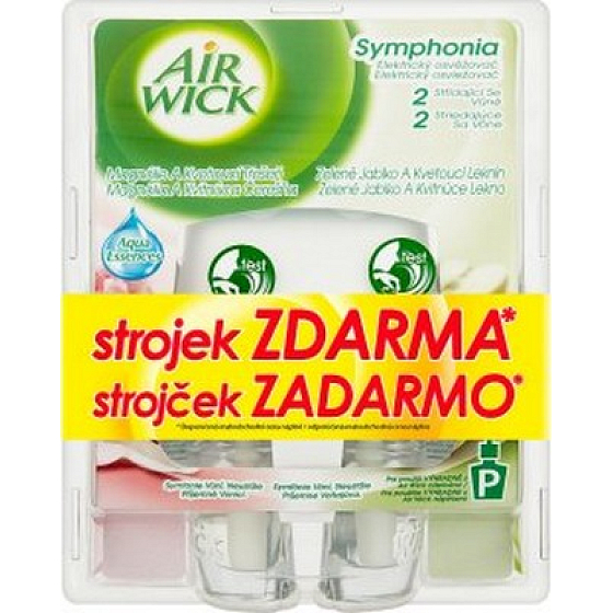 Air Wick Symphonia Magnolie & Čerešňa + Zelené jablko elektrický osviežovač 2 x 10 ml + strojček