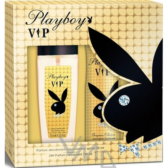 Playboy Vip for Her parfumovaný dezodorant sklo pre ženy 75 ml + dezodorant sprej 150 ml, kozmetická sada