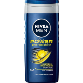 Nivea Men Power Fresh Effect sprchový gél na telo, tvár a vlasy 250 ml