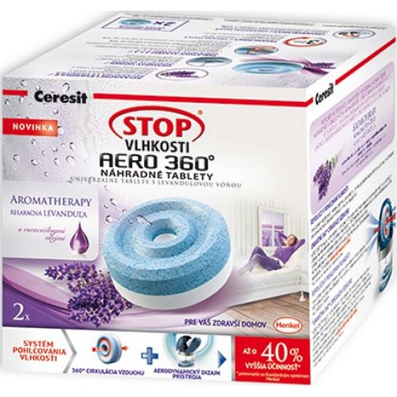 Ceresit Stop vlhkosti Aero 360 Relaxačné levanduľa náhradné tablety 2 x 450 g