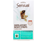Joanna Sensual Aloe Vera voskové depilačné pásiky na telo 12 kusov a jemný olej 10 ml