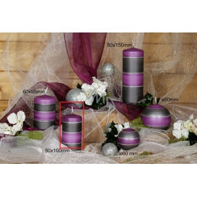 Lima Elegance Gray sviečka fialová valec 50 x 100 mm 1 kus