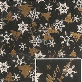 Nekupto Darčekový baliaci papier 70 x 200 cm Vianočný Čierny Merry Christmas