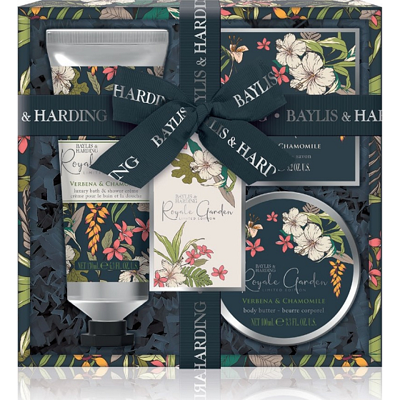 Baylis & Harding Kráľovská záhrada kúpeľový a sprchový krém 130 ml + mydlo 150 g + telové maslo 100 ml, kozmetická sada