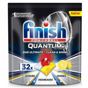 Finish Quantum Ultimate Lemon tablety do umývačky, chráni riadu a poháre, prináša oslnivú čistotu, lesk 32 kusov