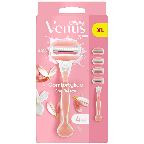 Gillette Venus Venus ComfortGlide Spa Breeze 3 čepieľky + 4 náhradné hlavice pre ženy
