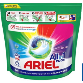 Ariel All-in-1 Pods Farebné gélové kapsuly na farebnú bielizeň 44 kusov