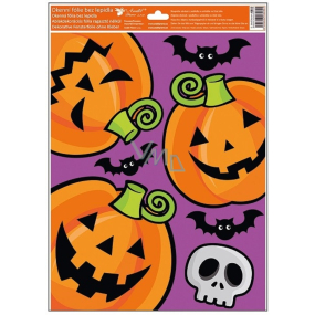 Okenná fólia Halloween duchovia tekvica 30 x 42 cm