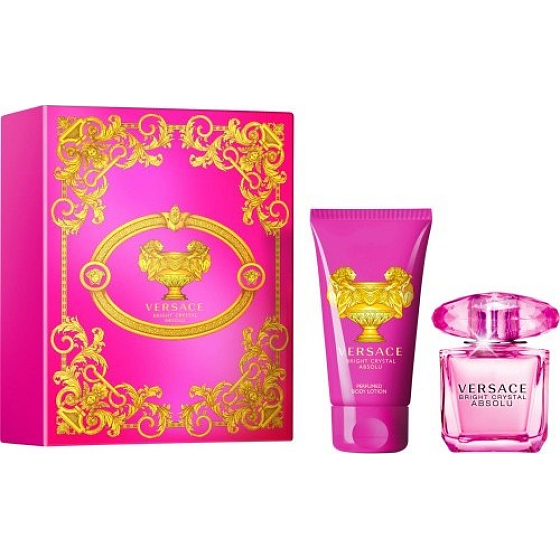 Versace Bright Crystal Absolu toaletná voda pre ženy 30 ml + telové mlieko 50 ml, darčeková sada