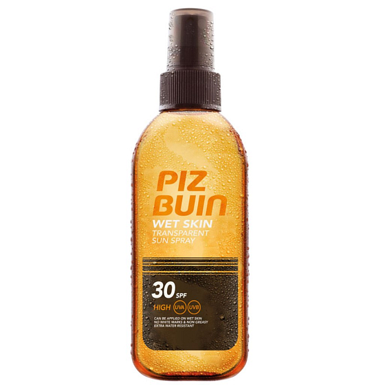 Piz Buin Wet Skin SPF30 transparentný sprej na opaľovanie 150 ml