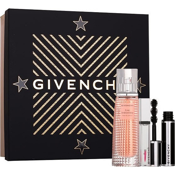 Givenchy Live Irresistible parfumovaná voda pre ženy 40 ml + lesk na pery Gloss Révélateur Perfect Pink 6 ml + riasenka Noir Couture Black Satin 4 g, darčeková sada