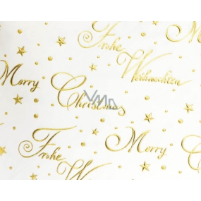 Zowie Darčekový baliaci papier 70 x 150 cm Vianočný Luxusný White Christmas - zlatý