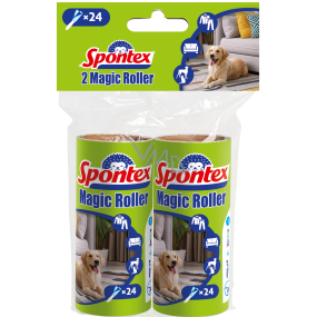 Spontex Kotúč na textil náhradný 10 m x 2 kusy čistiaci valček lepiaci odstráni prach, nite, chlpy a vlasy