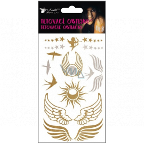 Tetovacie obtlačky zlaté a strieborné Krídla a Lastovičky 15 x 9 cm