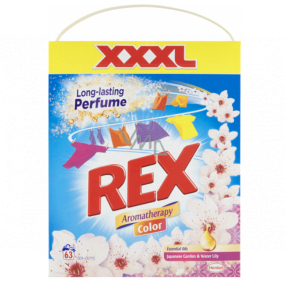 Rex Japanese Garden & Water Lily Aromatherapy Color prášok na pranie farebnej bielizne 63 dávok 4,095 kg