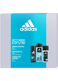 Adidas Ice Dive parfumovaný dezodorant pre mužov 75 ml + dezodorant v spreji 150 ml + sprchový gél 250 ml, kozmetická sada pre mužov