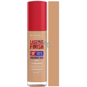 Rimmel Lasting Finish Dlhotrvajúci hydratačný make-up s kyselinou hyalurónovou 210 Golden Beige 30 ml