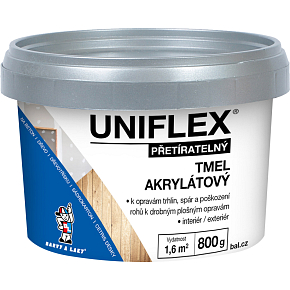 Uniflex akrylátový tmel na sadrokartón, zdivo a drevo, 800 g Uniflex akrylátový tmel na sadrokartón, zdivo a drevo, 800 g