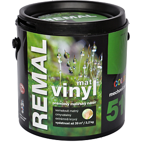 REMAL Vinyl Color mat umývateľná farba na stenu, 510 machovo zelená, 3,2 kg
