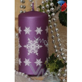 Lima Snowflake sviečka violet valec 60 x 120 mm 1 kus
