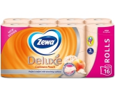 Zewa Deluxe Aqua Tube Cashmere Peach parfumovaný 3 vrstvový 150 útržkov 16 kusov, rolička, ktorú môžete spláchnuť