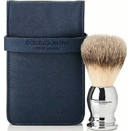 Dolce & Gabbana Štetka na holenie pre mužov s čiernym puzdrom 15 x 8,5 x 4,5 cm