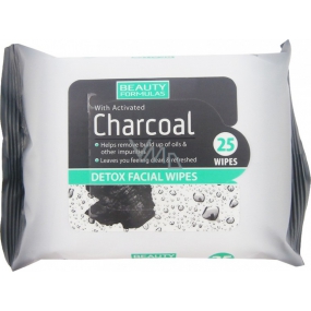 Beauty Formulas Charcoal Aktívne uhlie odličovacie obrúsky 25 kusov