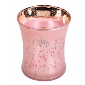 Woodwick Mercury Pink Rose - Nežné ružové ruže vonná sviečka s dreveným knôtom a viečkom sklo stredná 275 g