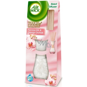 Air Wick Reed Diffuser Precious Silk & Oriental Orchids - Zriedkavé hodváb a orchidey z orientu vonné tyčinky osviežovač vzduchu 30 ml