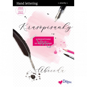 Ditipo Krasopísanky Moderné krasopis Hand lettering elegantný abeceda na precvičovanie 32 strán 7235004