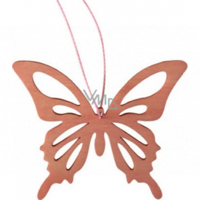 Motýľ drevený prírodný hnedý k zaveseniu 8 cm