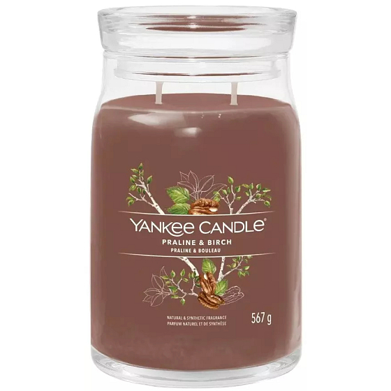 Yankee Candle Praline & Birch - Sviečka s vôňou praliniek a brezy Signature veľké sklo 2 knôty 567 g