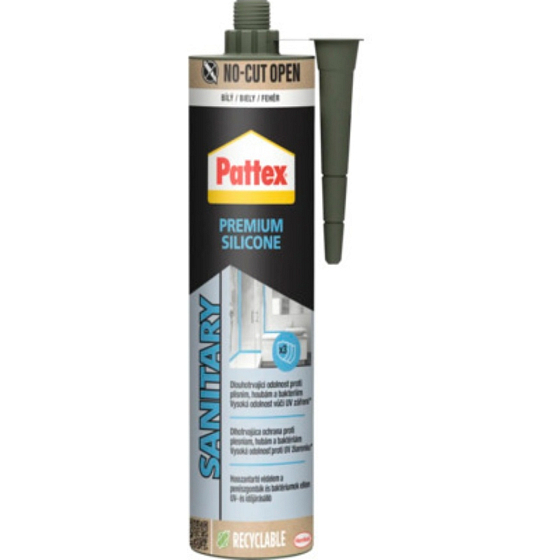PATTEX Sanitačný silikón Premium, biely, 280 ml