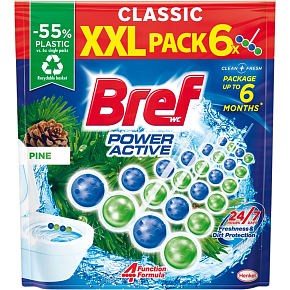 Bref Power Aktiv Pine tuhý WC blok, 6 × 50 g Bref Power Aktiv Pine tuhý WC blok, 6 × 50 g