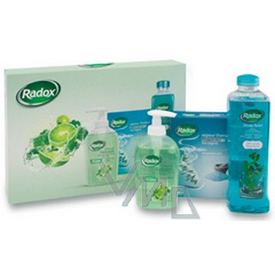 Radox Upokojujúci tekuté mydlo 300 ml + soľ 400 g + pena 500 ml, kozmetická sada