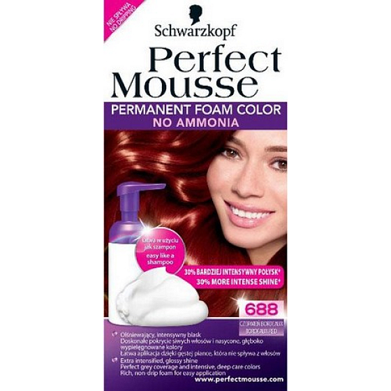 Perfect Mousse Inovatívna farbiaca pena na vlasy 688 Červená bordó
