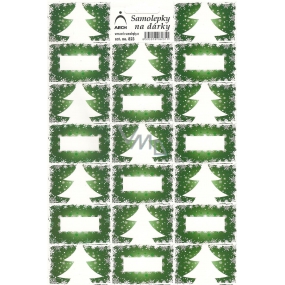 Arch Stromček zelený vianočné samolepky na darčeky 20 etikiet 1 arch